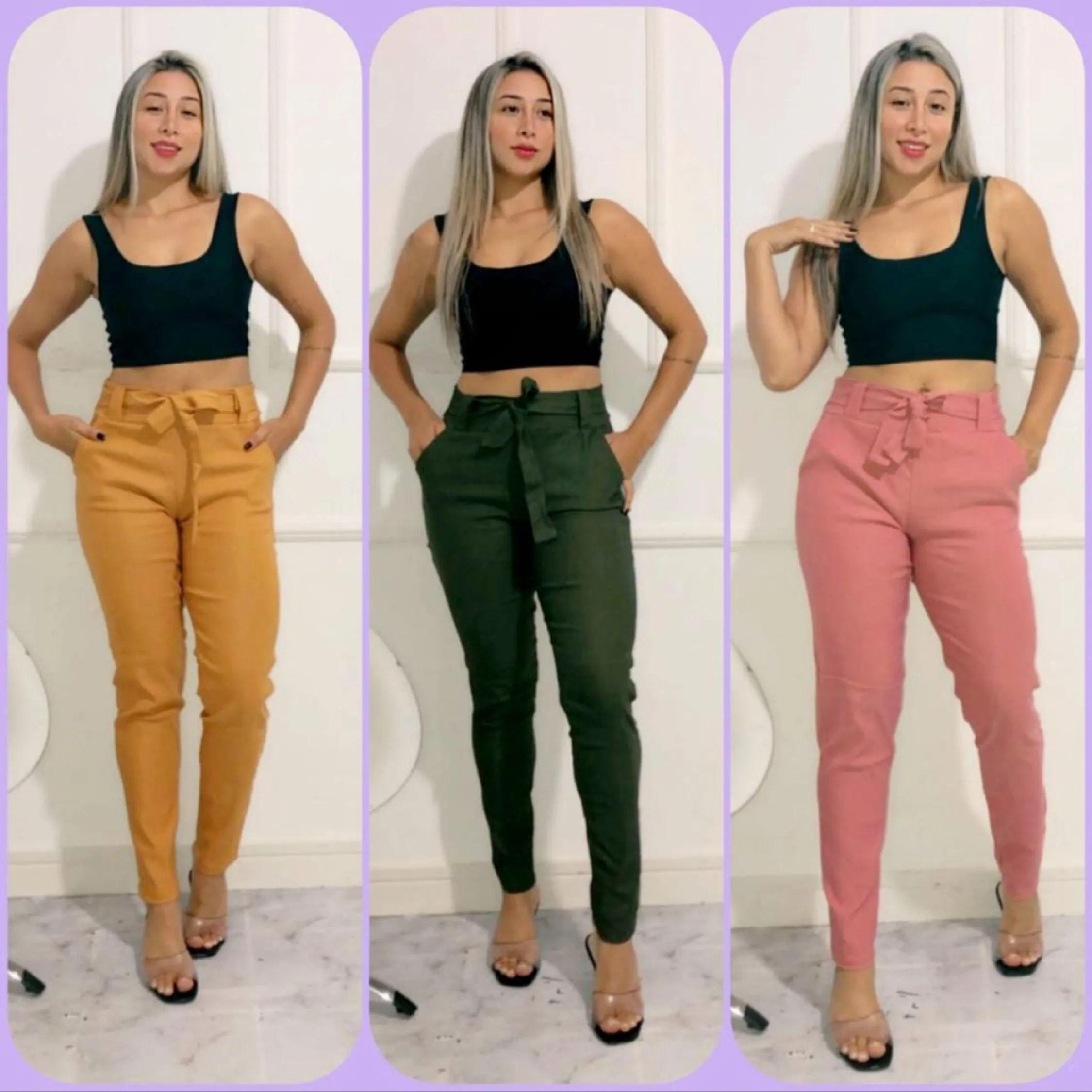 Calça bengaline com bolso Maya Modas