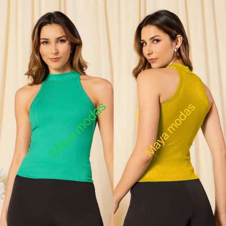 Blusa canelada estica Maya modas