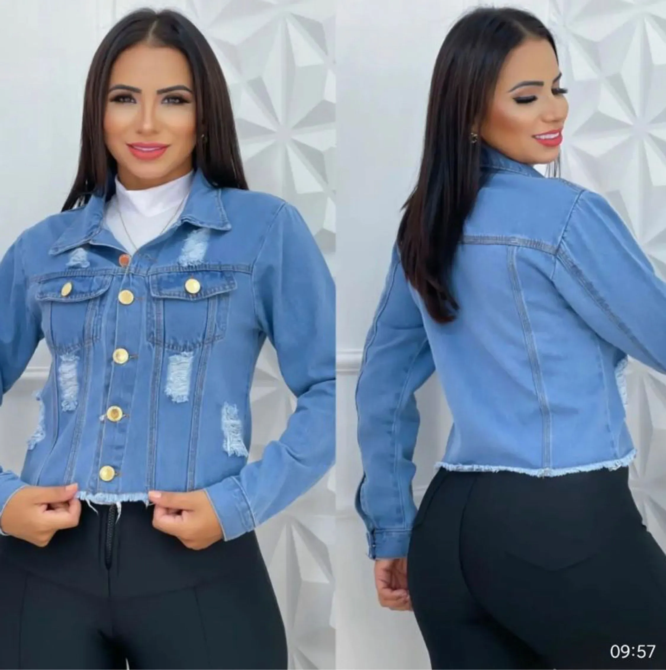 Jaqueta jeans feminina Maya modas