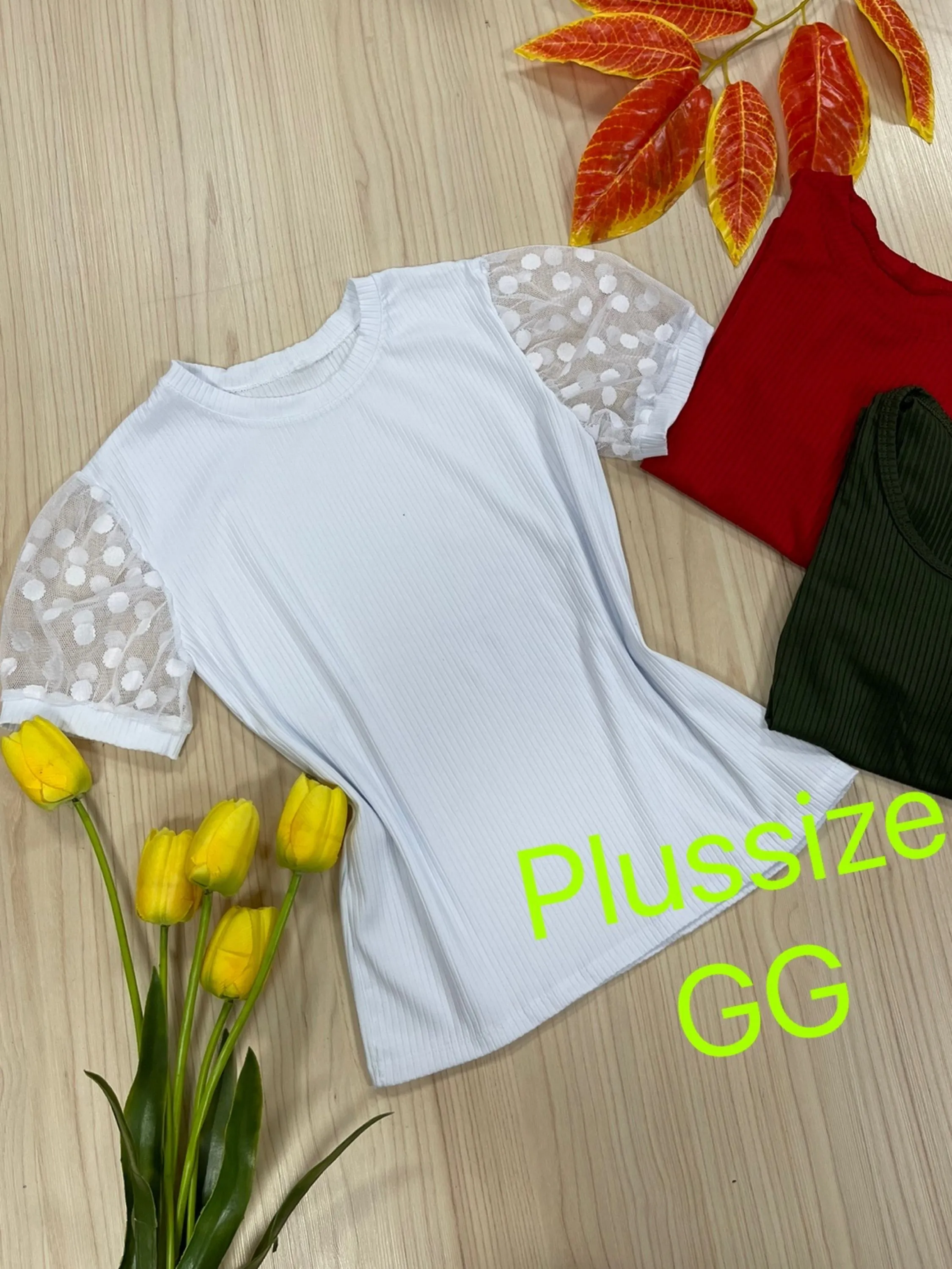 Plussize tamanho GG Blusa canelada estica Maya modas