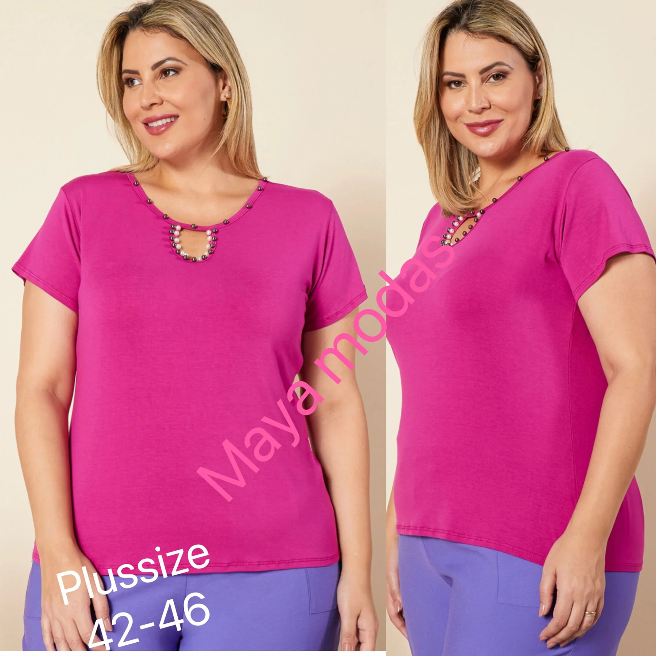 Plussize Blusa viscolycra Maya modas