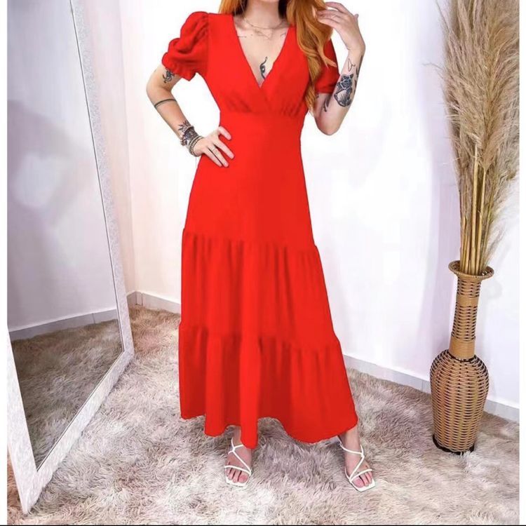 vestido longo com bojo com forro viscose Maya modas