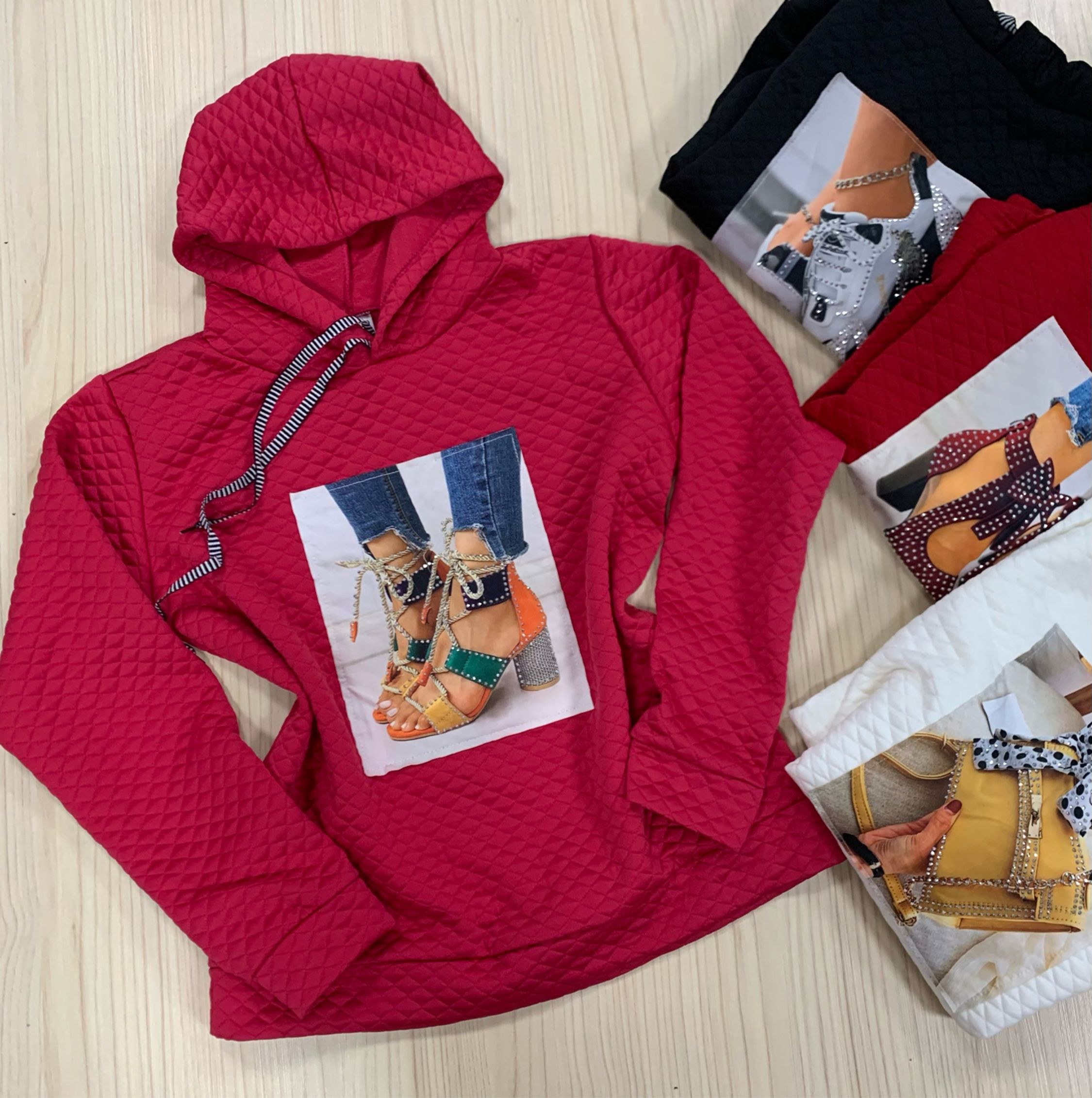 Moletom bomber padrão variadas manga longa grosso maya modas