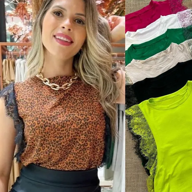 Blusa tecido viscolycra estica Maya modas