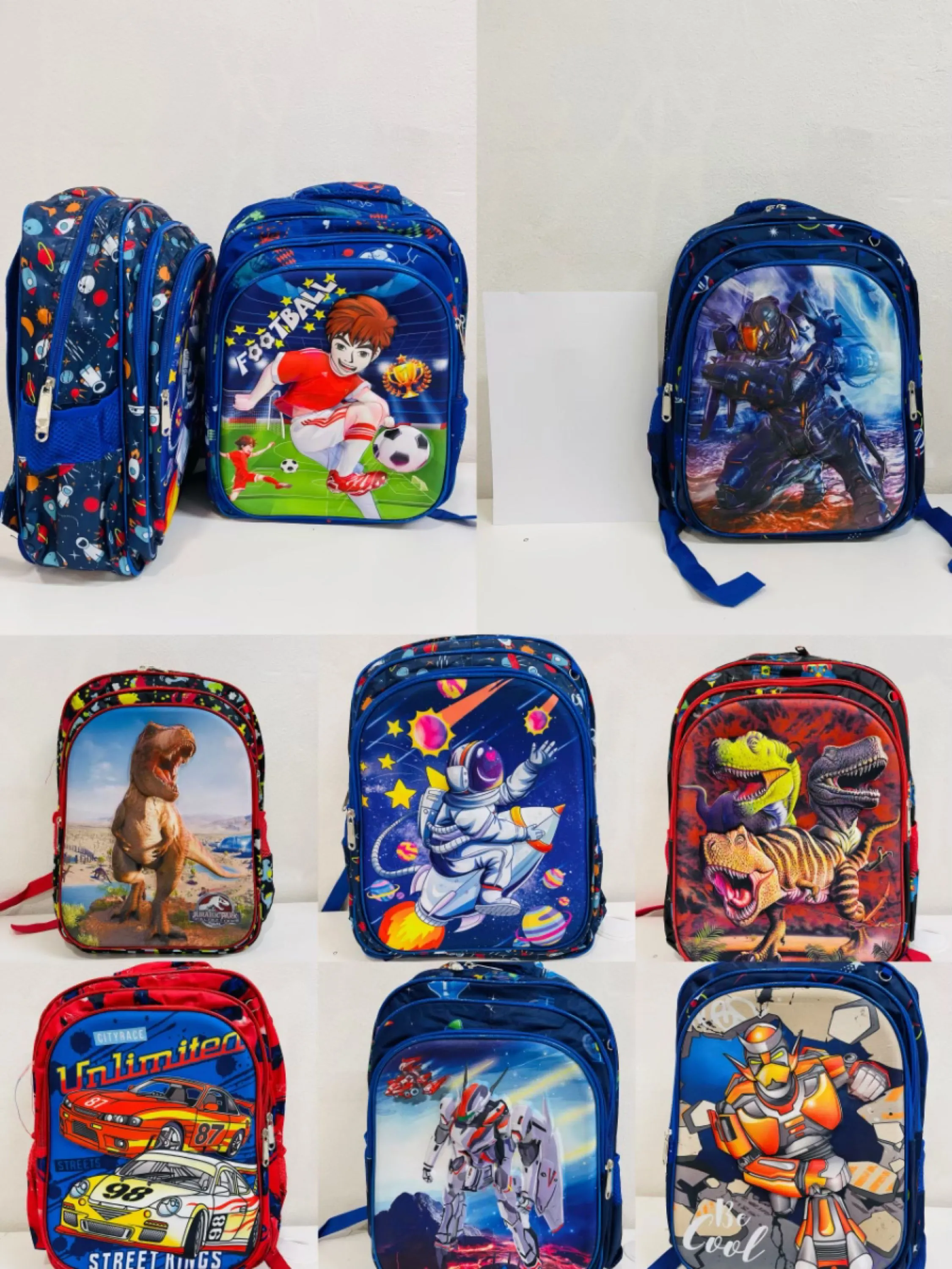 201/202 masculina-Mochila Infantil Impermeável De 16 Polegadas Bolsa Escolar 3D Menina Bonito Dos Desenhos Animados - Cor Aleatória