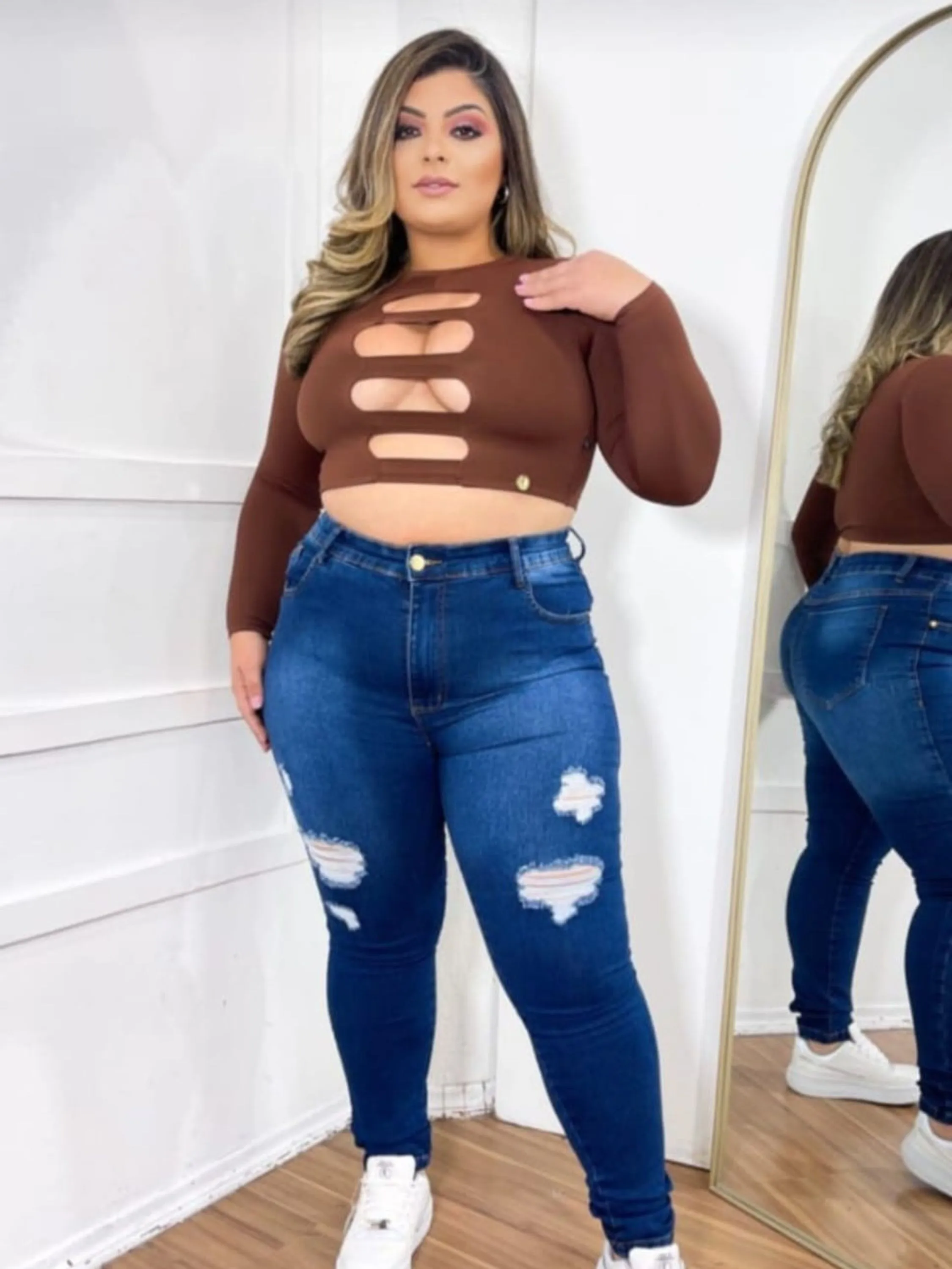 Calça jeans PLUS SIZE jeans com Lycra