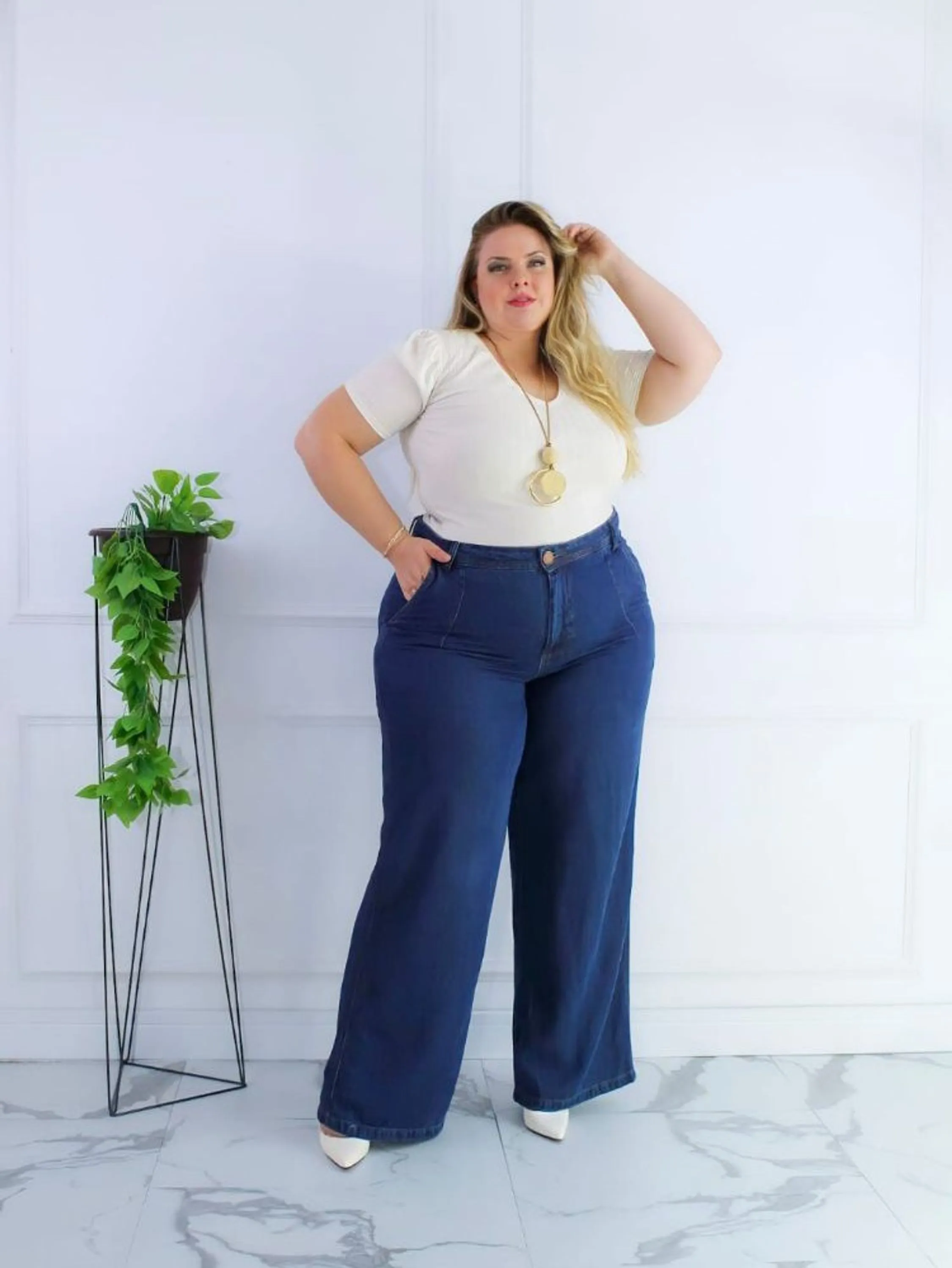 Calça Wide Leg Plus size