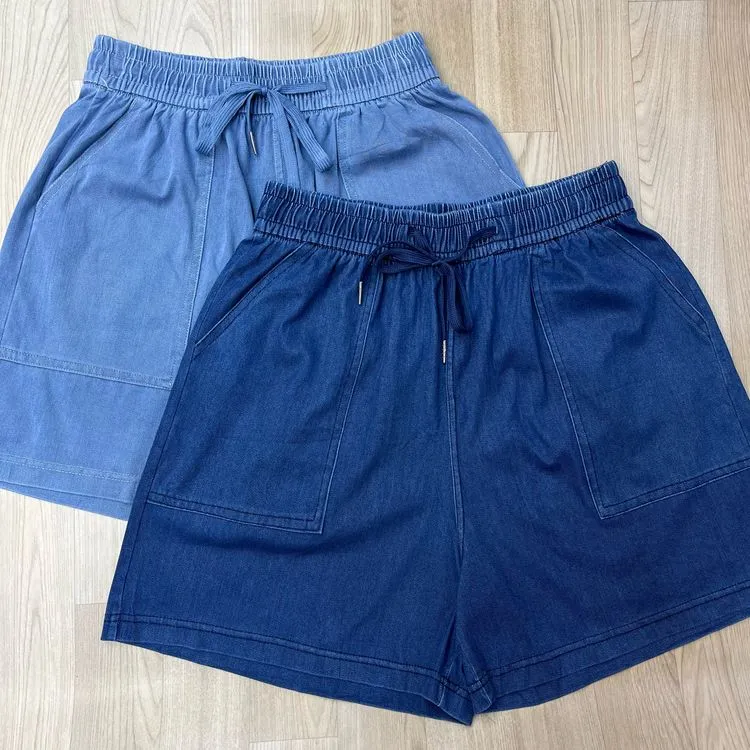 Shorts jeans com elastano