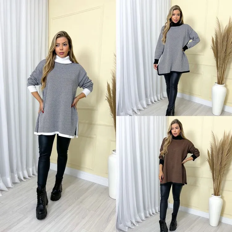 Poncho Blusa Feminina  modelo novo ano 2023