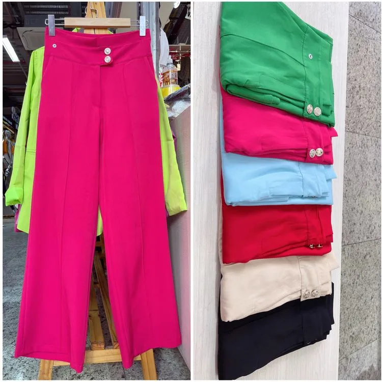 Calca pantalona alfaiataria feminina mimius moda