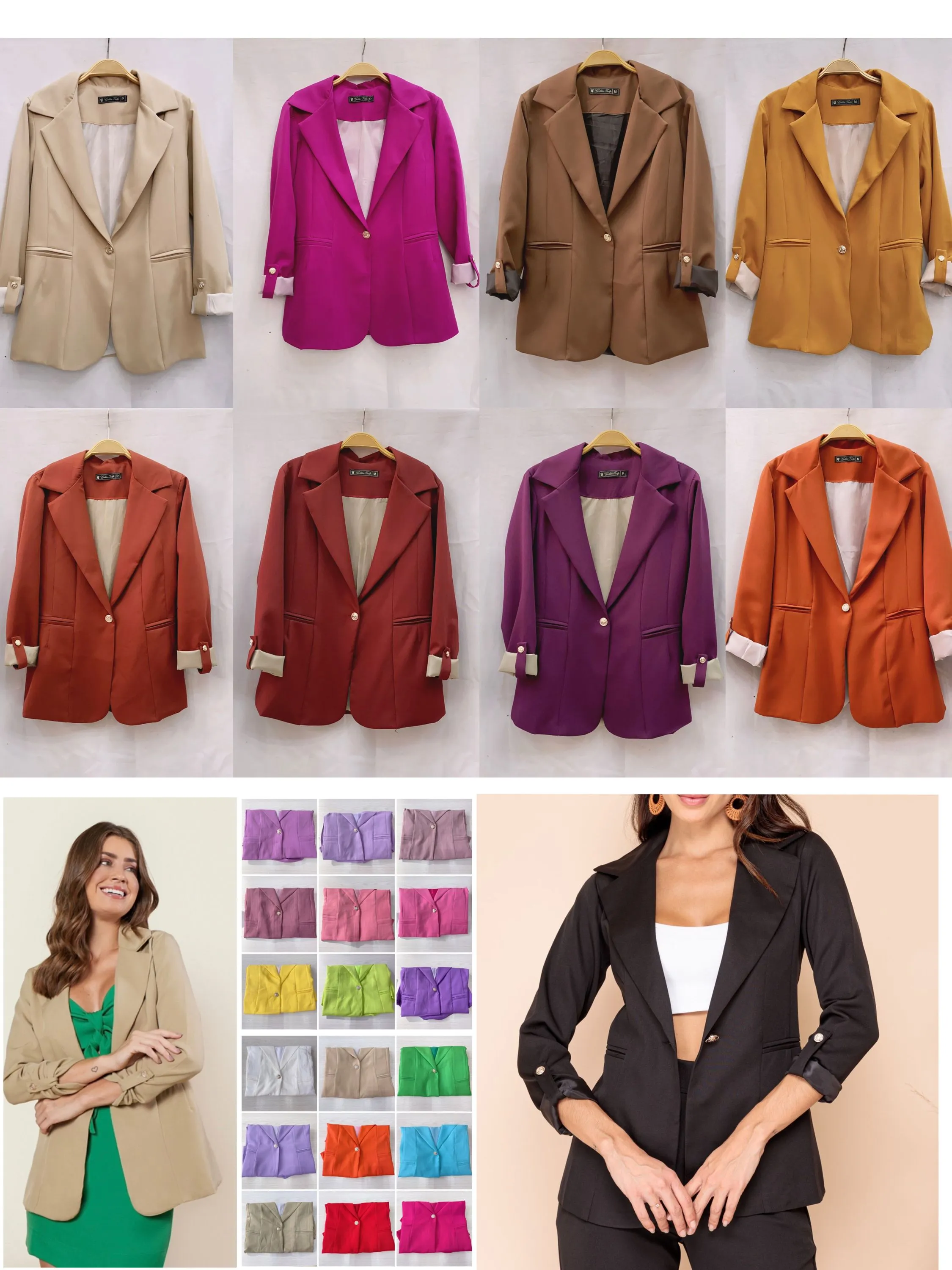 Blazer alfaiataria com forro feminina mimius moda