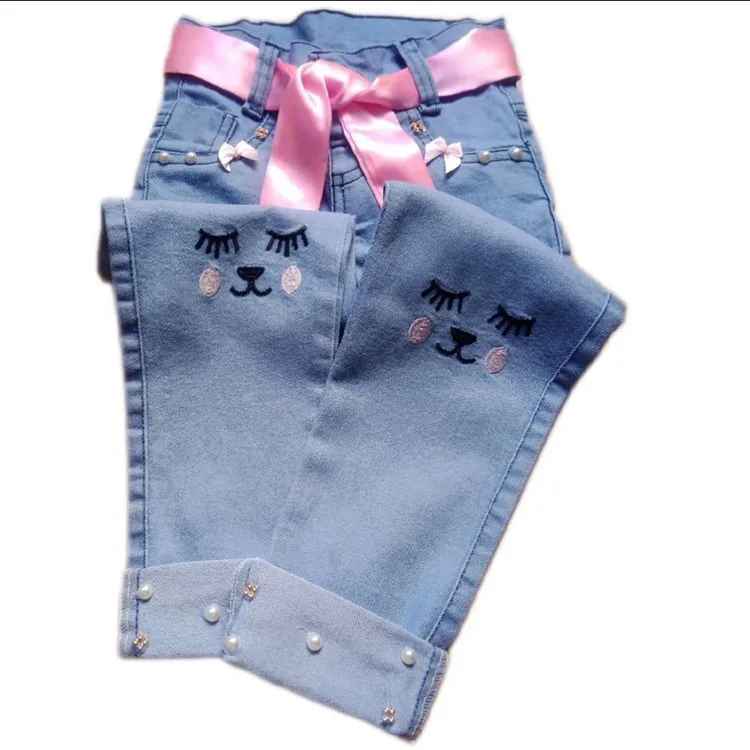 Calça jeans gatinho menina infantil