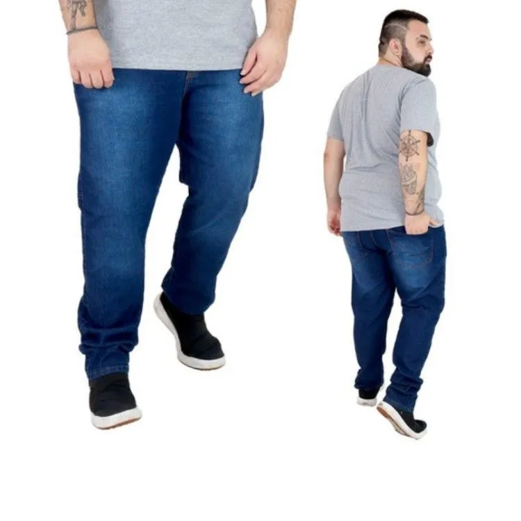 Calça jeans masculina plus