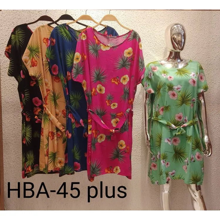 Vestido curto /plus /viscose /hba45