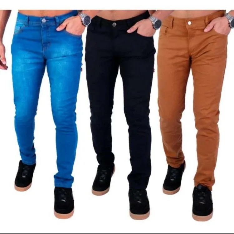 Calça jeans masculina com elastano