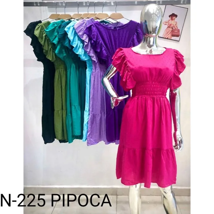 Vestido curto /viscolinho /pipoca /n225