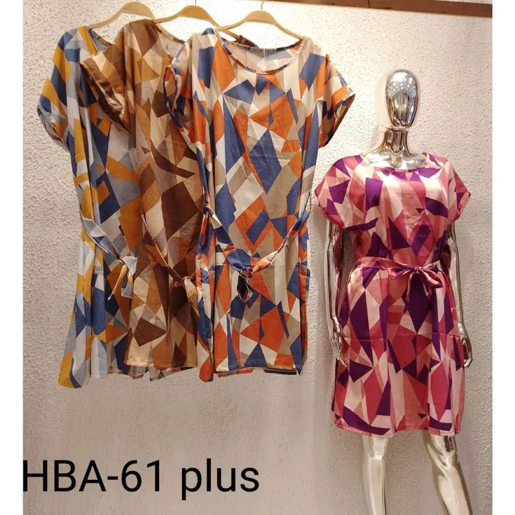 Vestido curto /plus /estampado /hba61