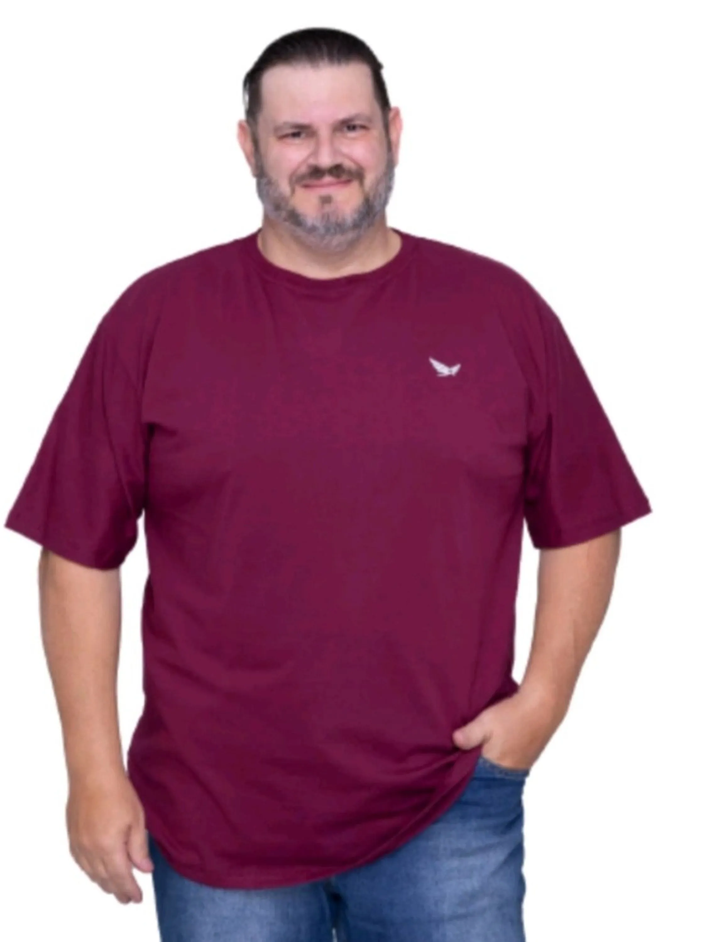 Camiseta masculina algodão plus size