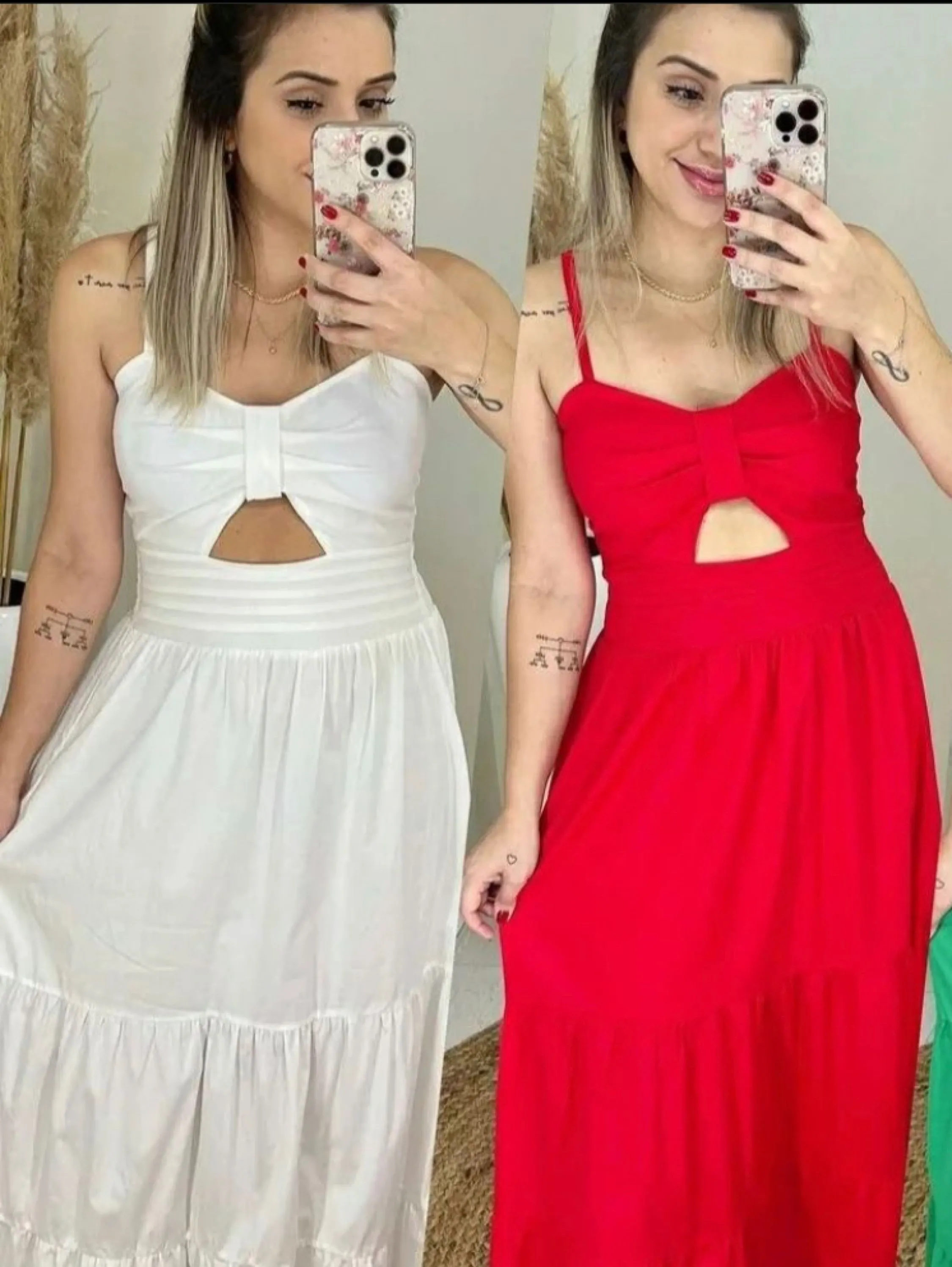 Vestido longo com abertura