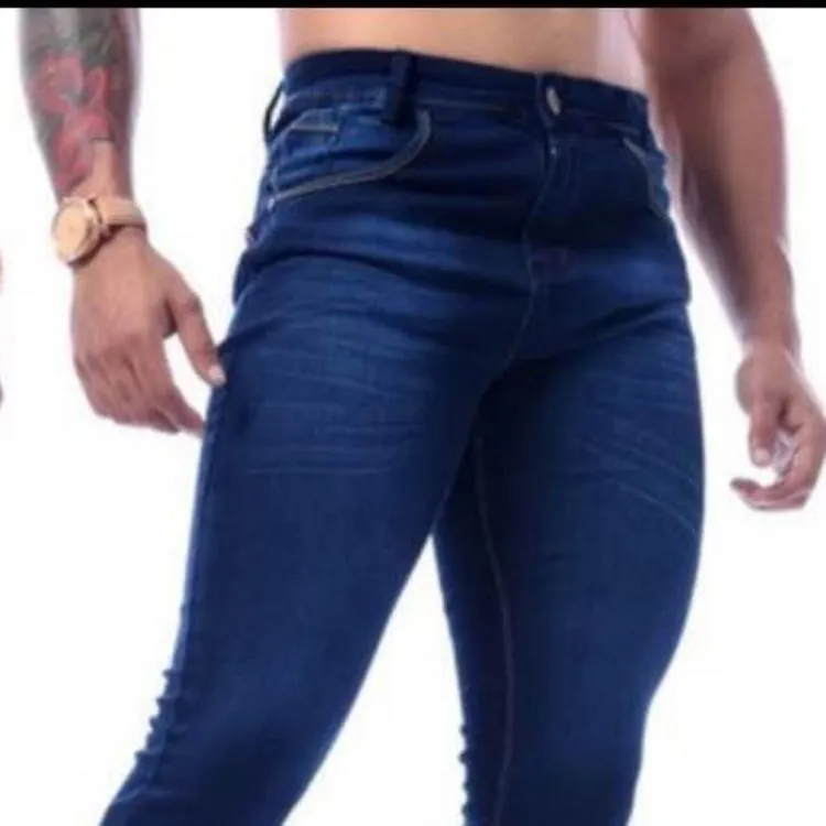 Calça jeans masculina tecido com elastano