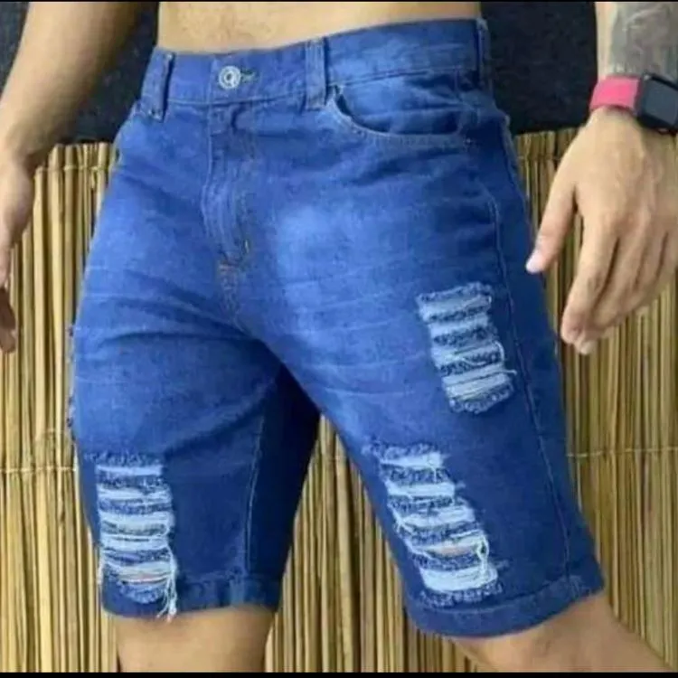 Bermuda jeans destroyed