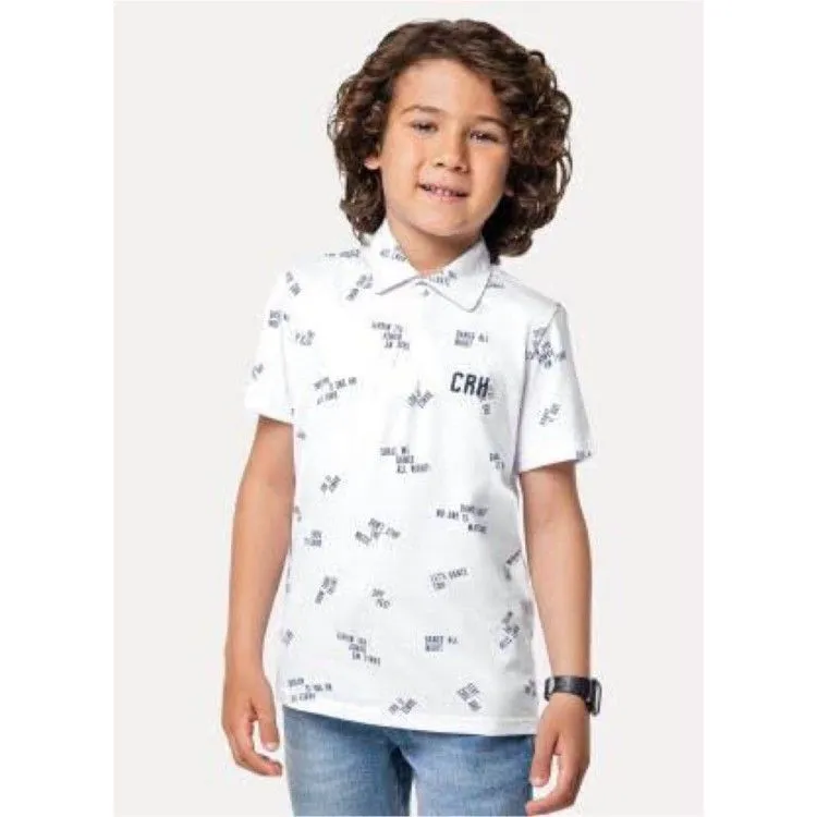 Polo de algodão estampada