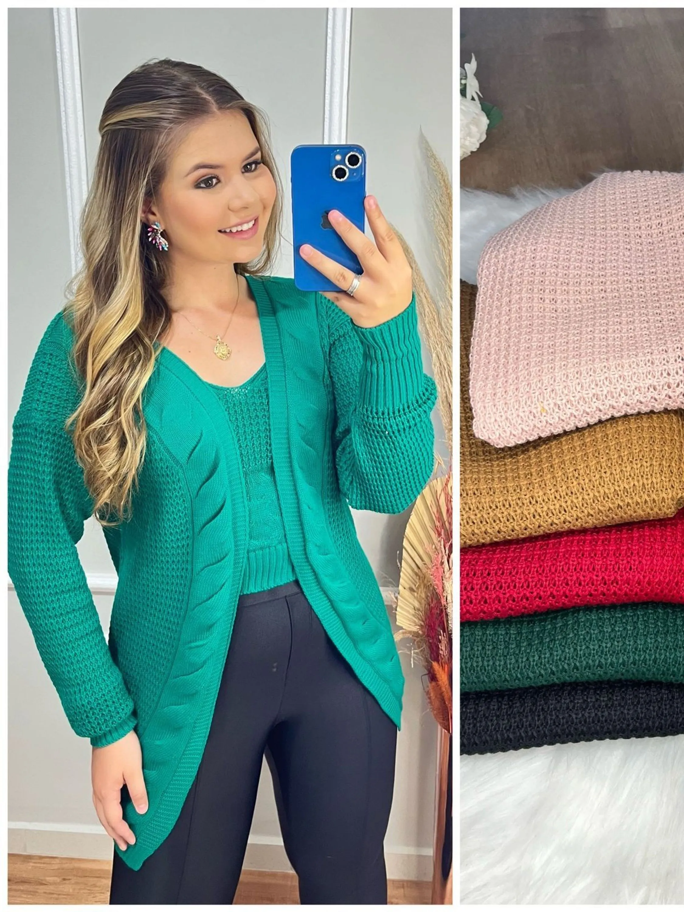 Conjunto de Tricó croped +kimono
