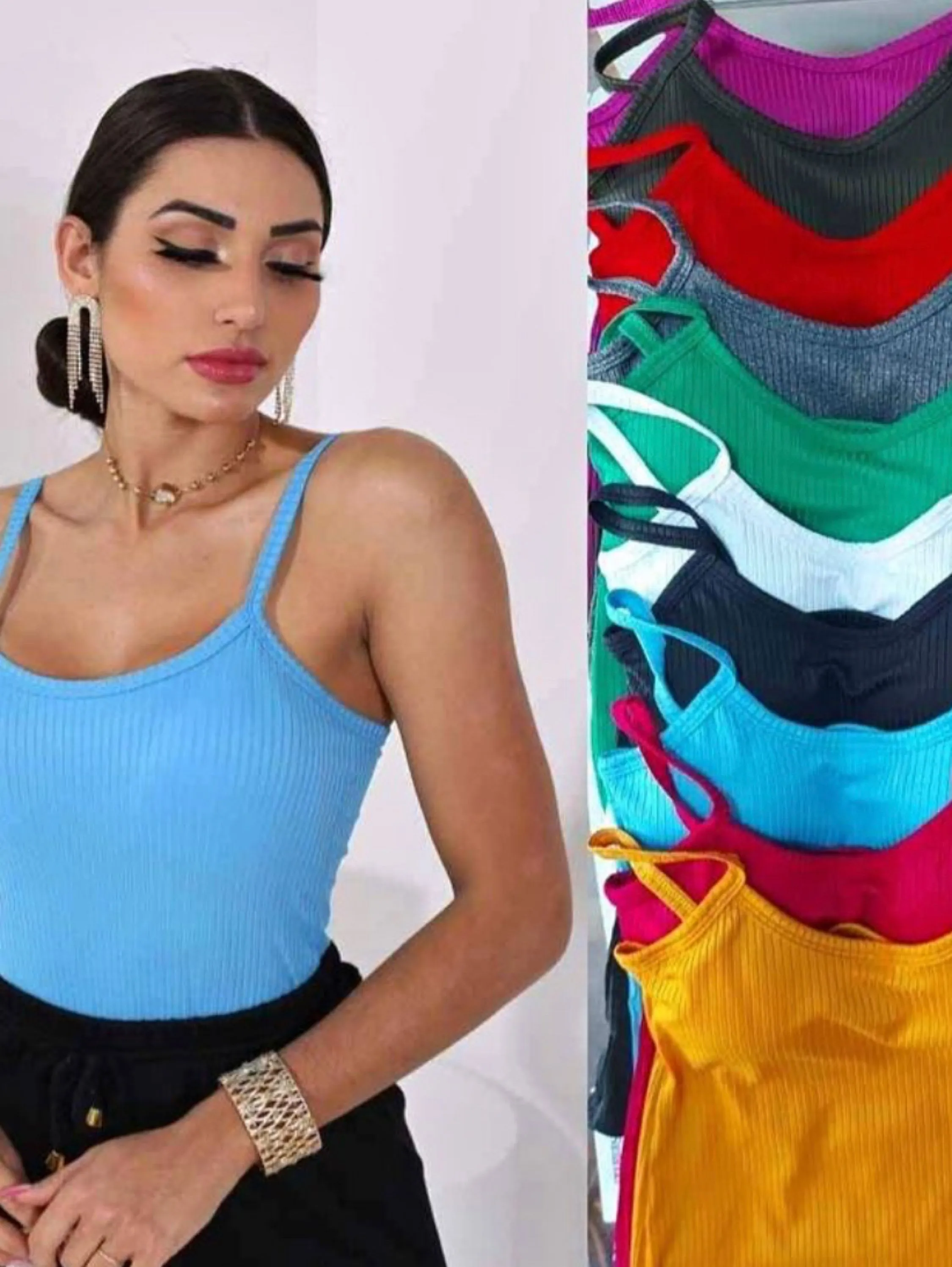 Blusa alça fina com bojo