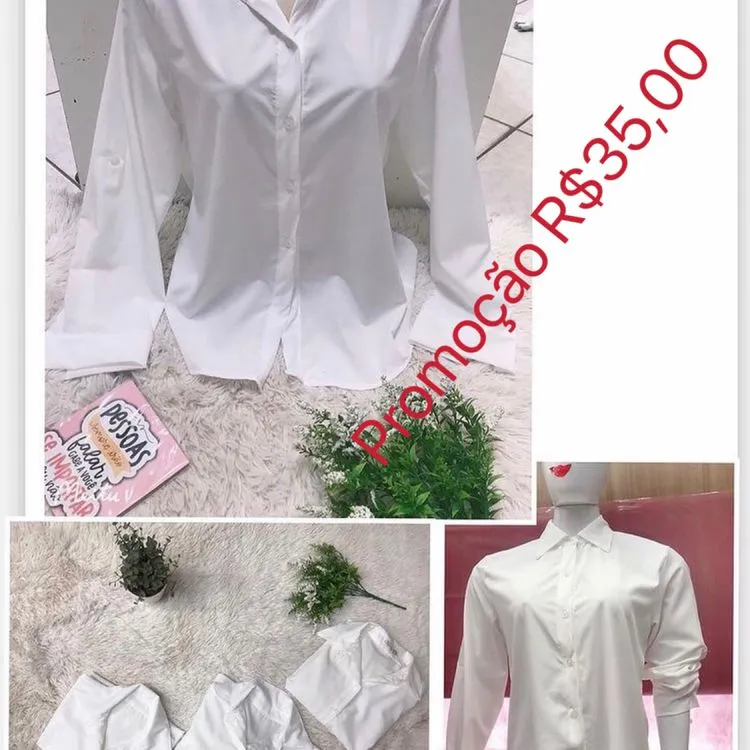 Camisa Feminina com gola manga longa