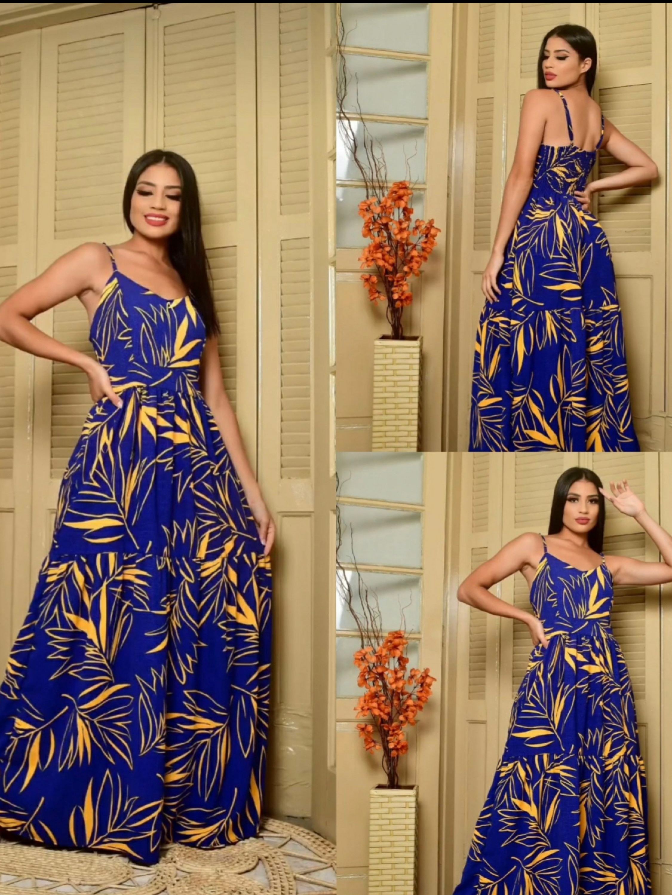 Vestido Longo Estampado.