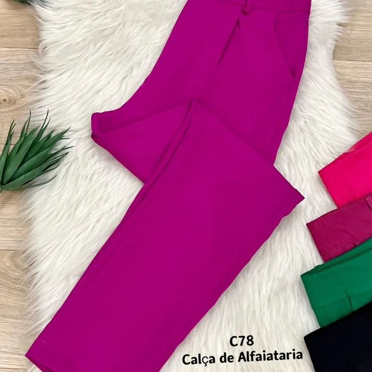 Calça Alfaiataria Moda Blogueira C78