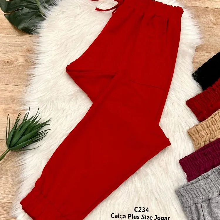 Calça plus size Moletom jogger C234