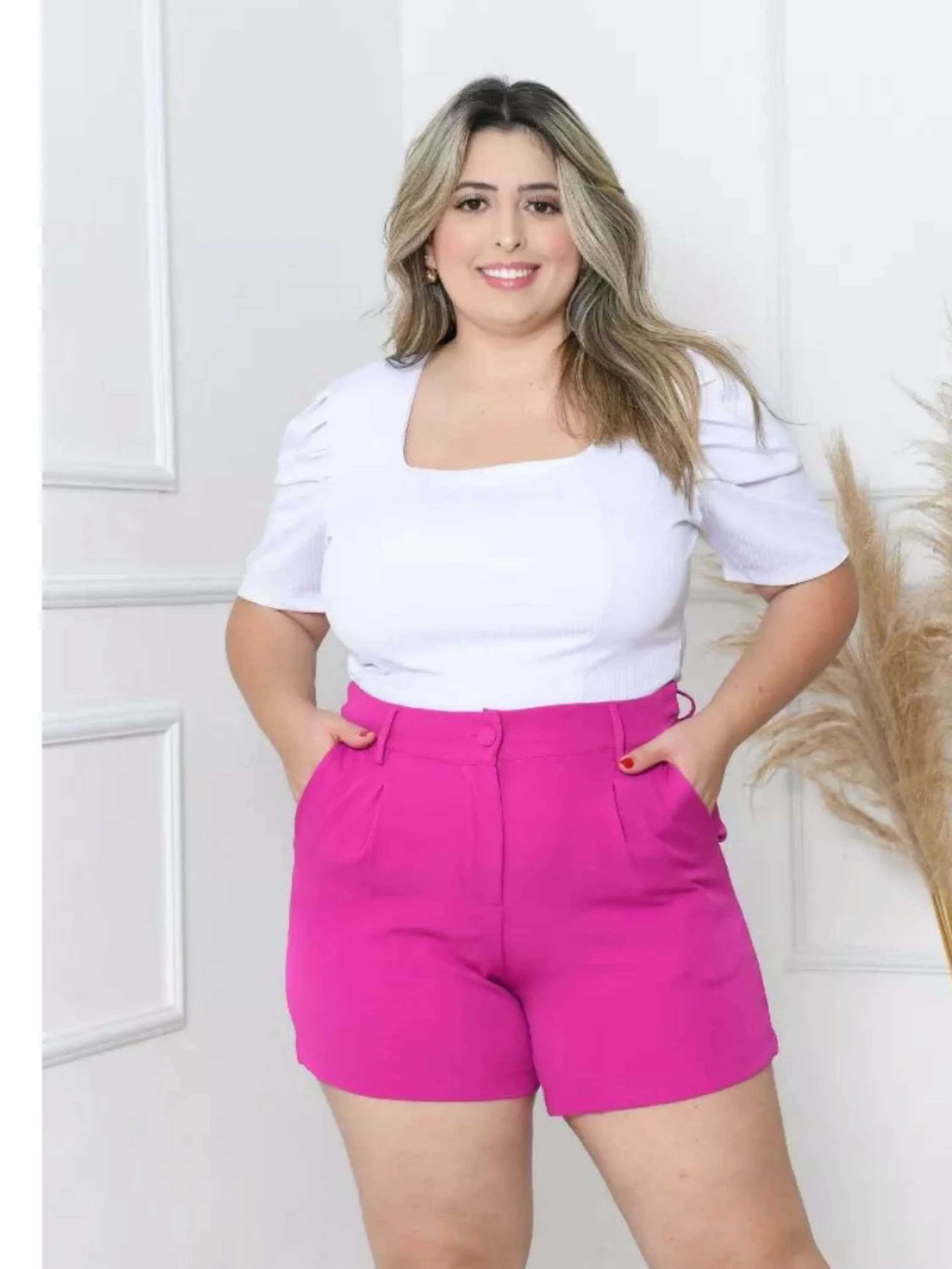 Short Plus Size alfaiataria