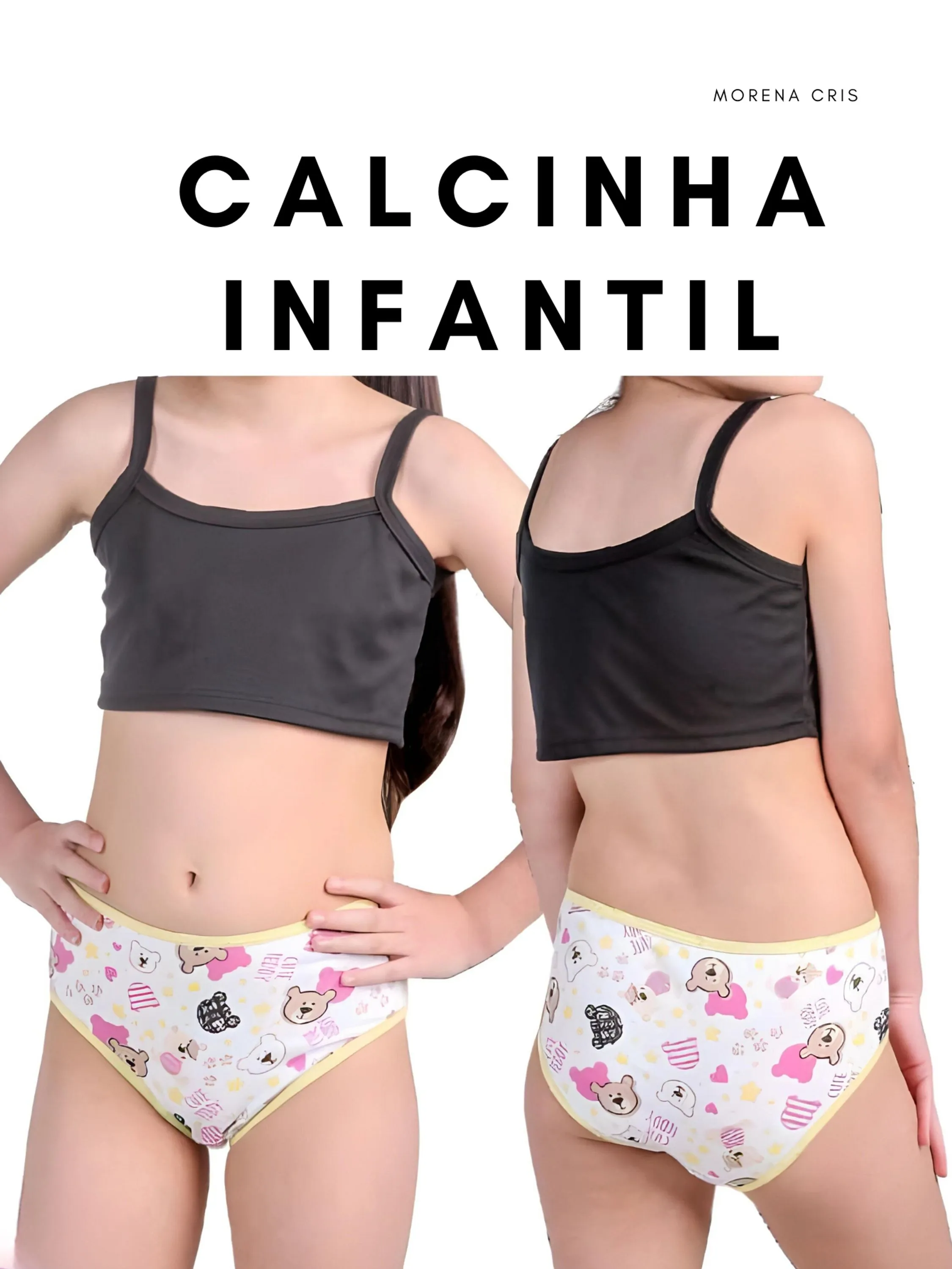 Calcinhas de algodão INFANTIS ESTAMPADAS SORTIDAS de 1 ano e meio até 8 anos KIT COM 6