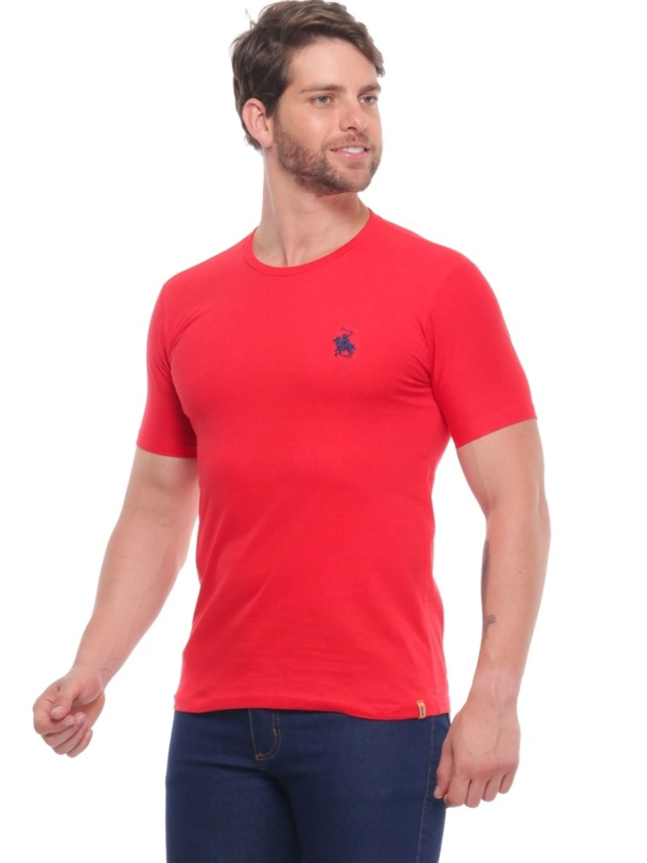 Camiseta Masculina Algodão Bordada