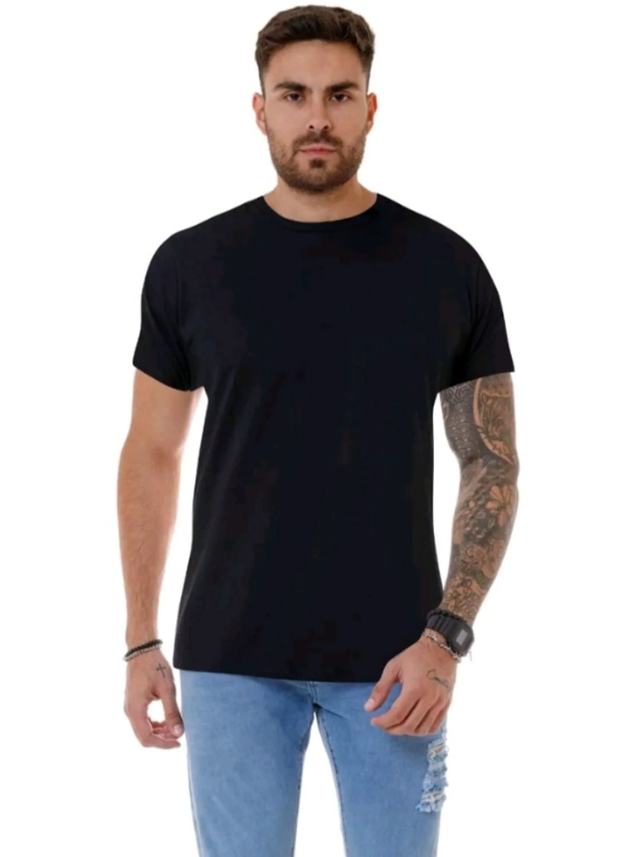 Camiseta Masculina Algodão Lisa