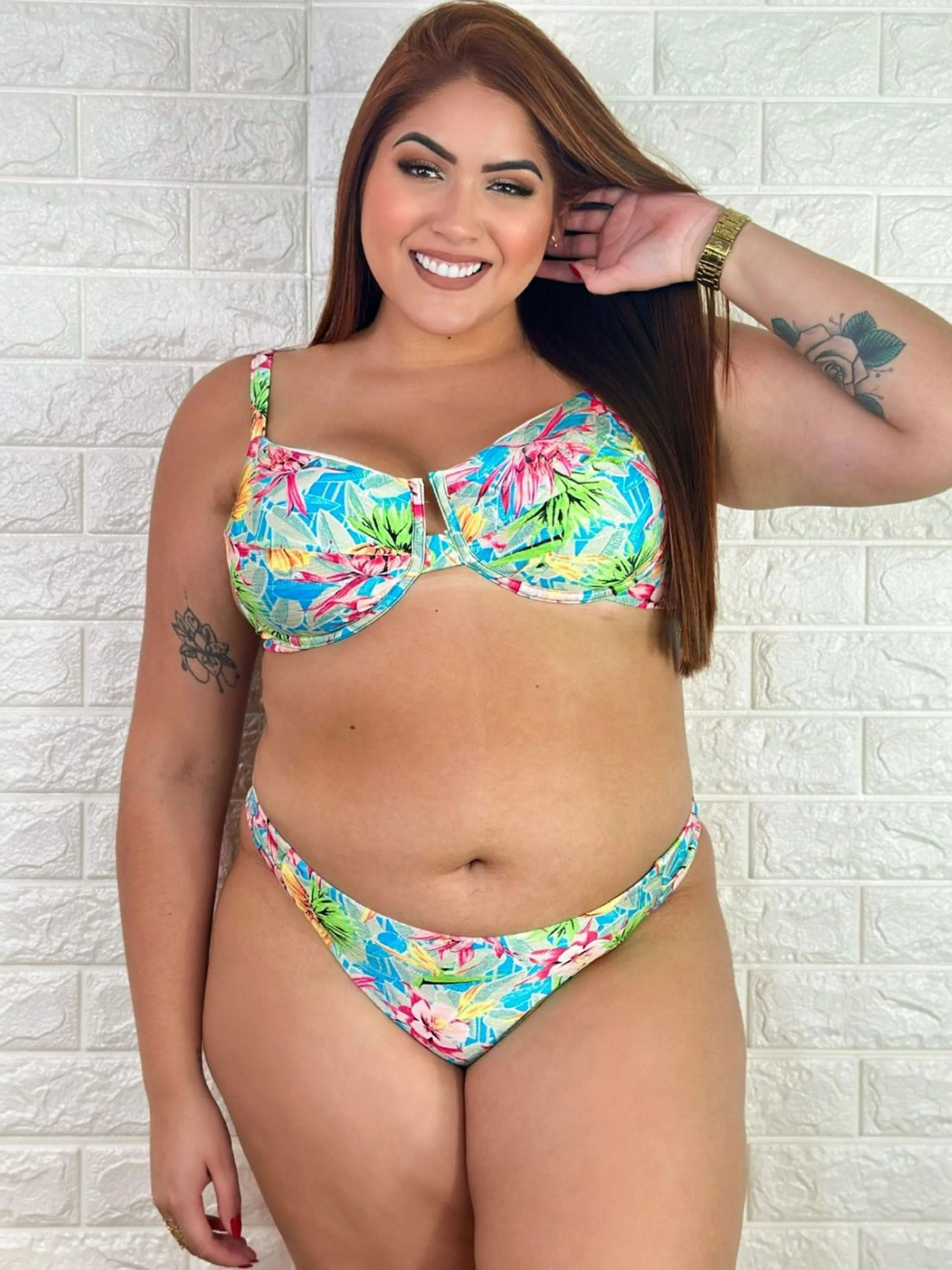 Biquíni Plus Size Feminino Aro Sem Bojo Calcinha BomBom Fio Duplo