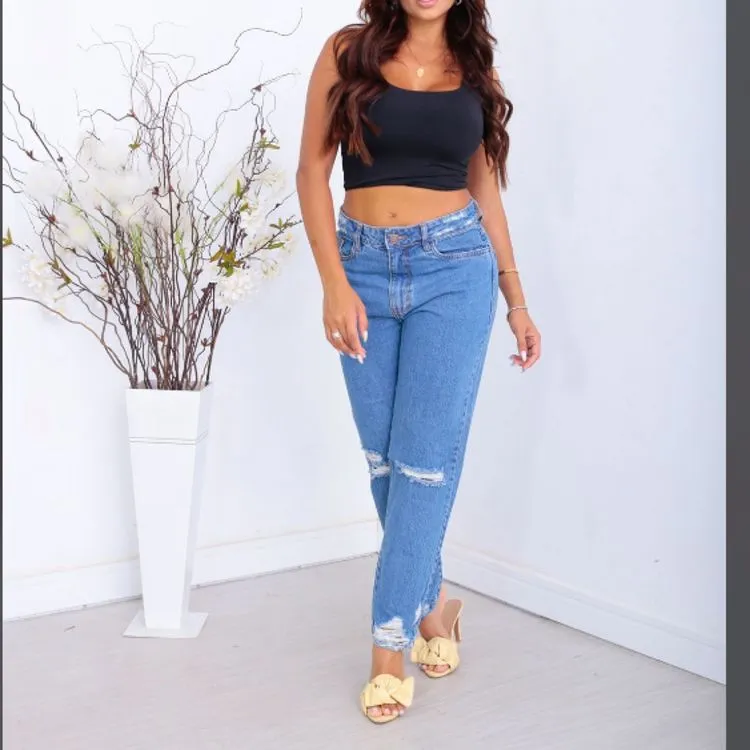 Calça jeans mom