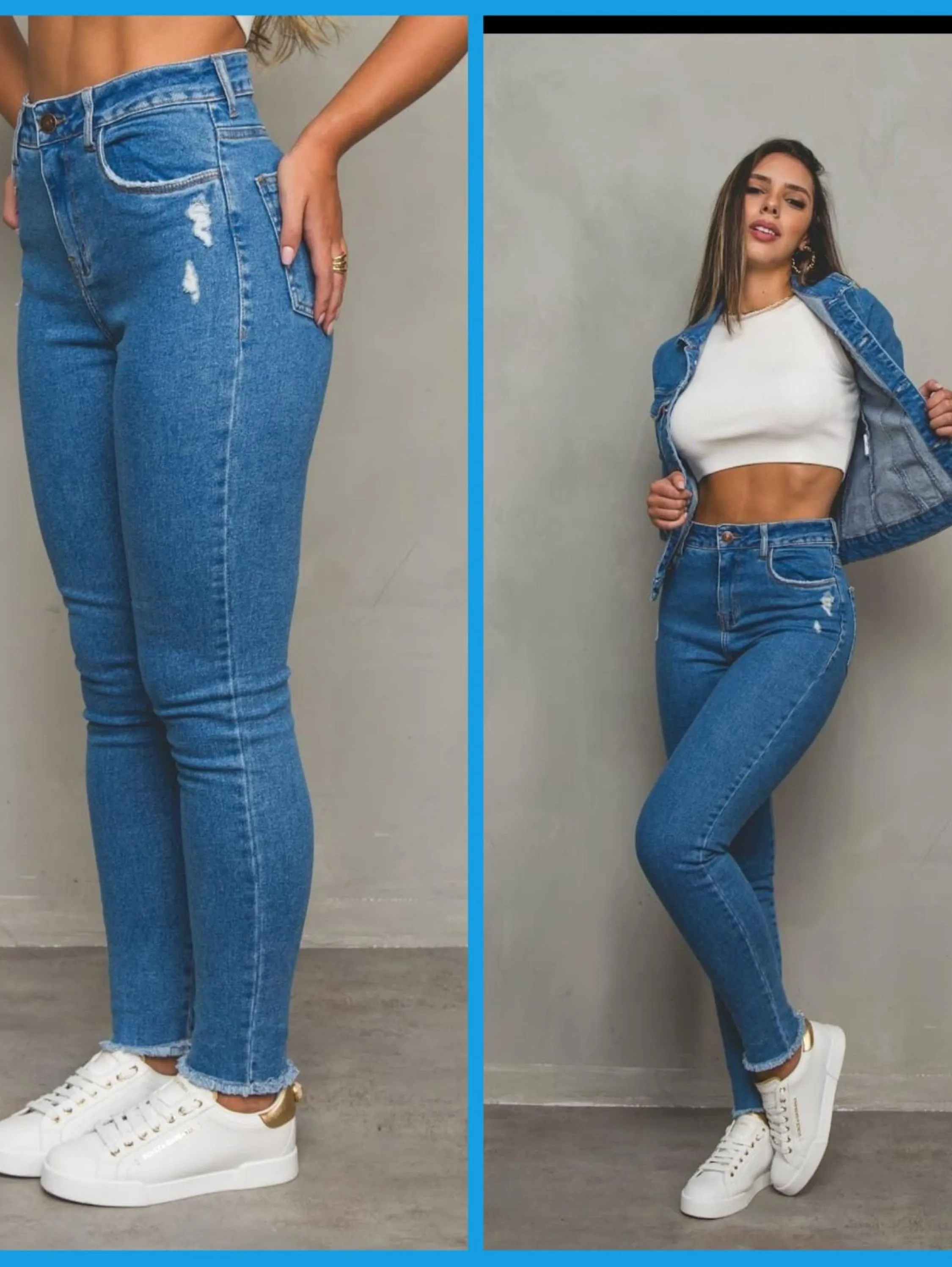 Calça jeans mom com lycra premium