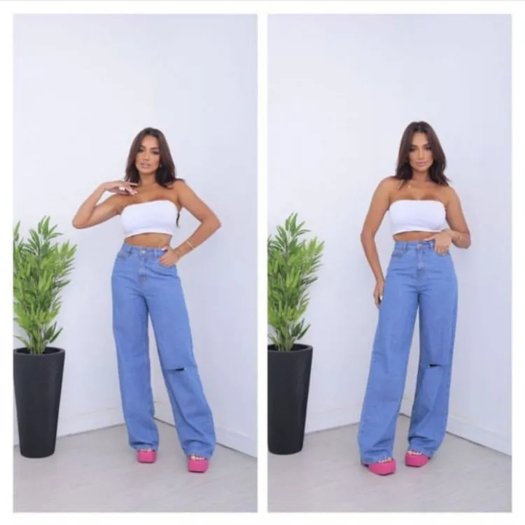 Calça jeans wide leg