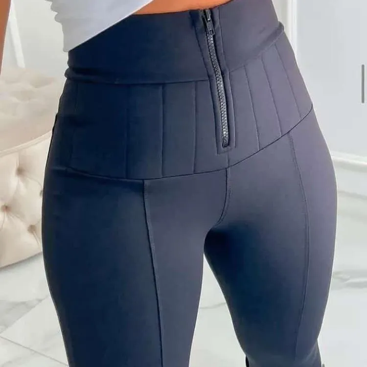 Calça Feminina Legging Lipo Chapa Barriga cos Alto ziper