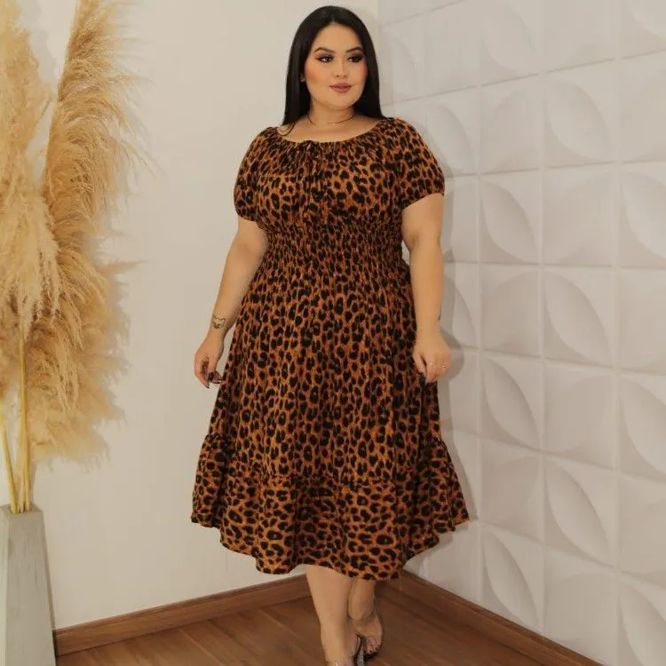 Vestido midi plus size ciganinha