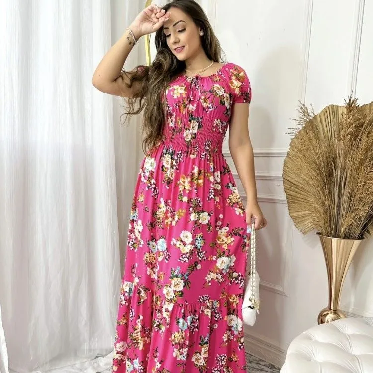 Vestido longo ciganinha com elastex