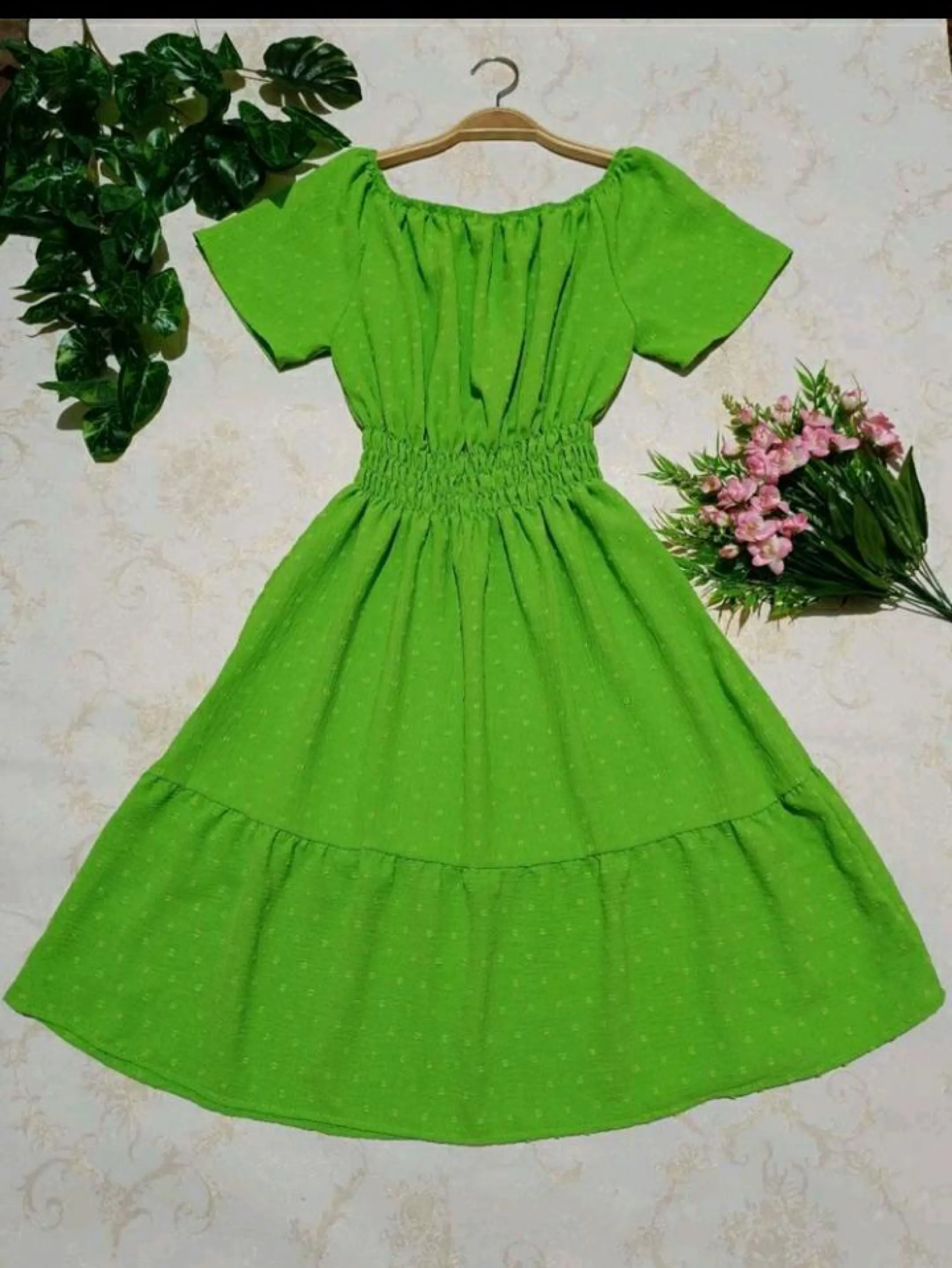 Vestido tecido pipoca longo de verão