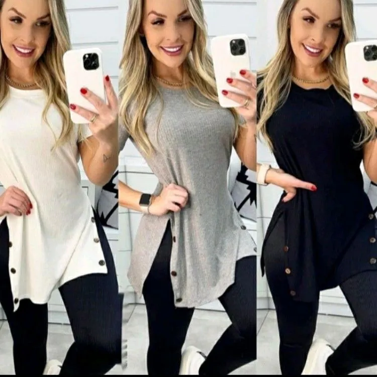 Blusa Vest Legging botão - Naluna Modas