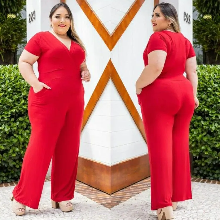 Macacão PLUS SIZE veste até tamanho 50 - Naluna Modas