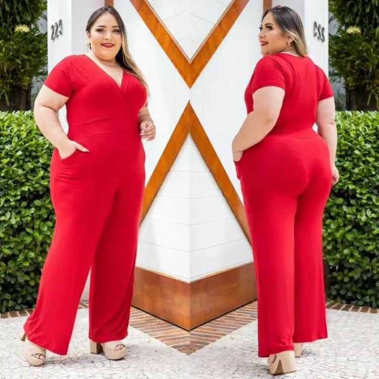 Macacão Ester PLUS SIZE com BOJO - Naluna Modas