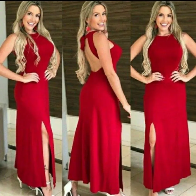 Vestido Fenda Paola com BOJO - Naluna Modas