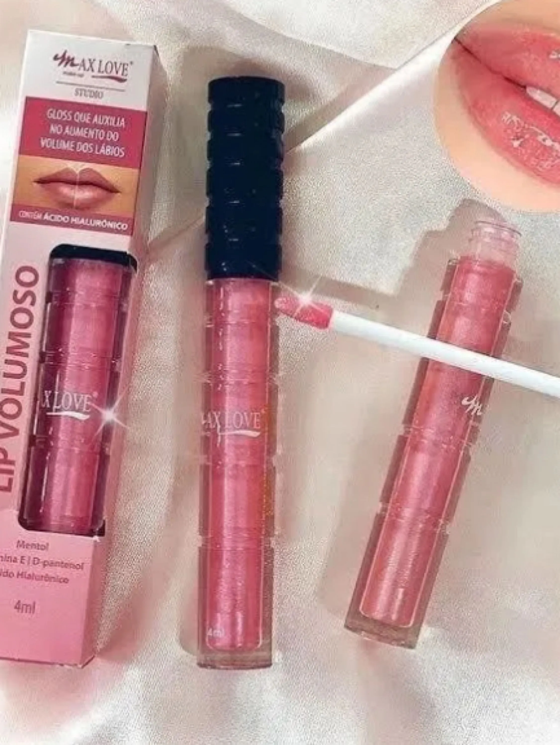 Gloss Lip volumoso cor 08 Max Love - Naluna Makeup