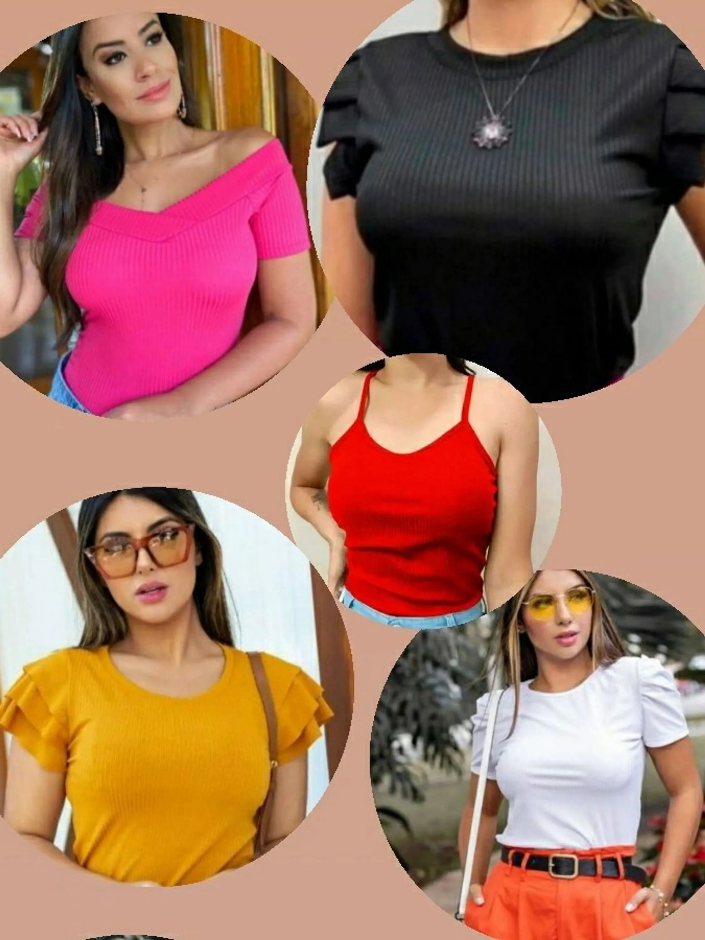 KIT EMPREENDEDORA - KIT 25 Blusas caneladas modelos variados - Naluna Modas